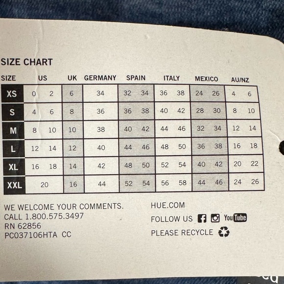 Hue Flannel Lined Denim Leggings NWT Sz 16 - Picture 16 of 16